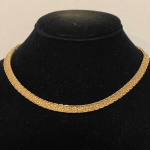 VINTAGE MONET GOLDTONE CHOKER COLLAR NECKLACE
